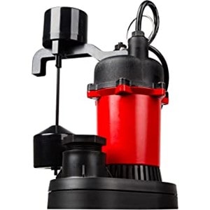 Red Lion RL-SP33V Vertical Magnetic Float Switch 1/3 HP Thermoplastic Housing Automatic 2520 gph at 10 ft height Submersible Sump Pump